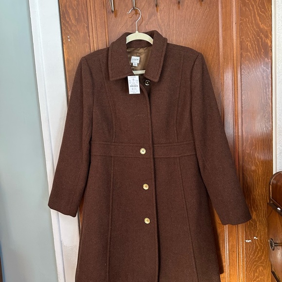 J. Crew Rich Brown Lady Day Pea Coat - Picture 2 of 8